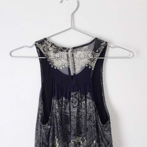 ella moss felicity lace print silk chiffon blouse - Picture 6 of 8